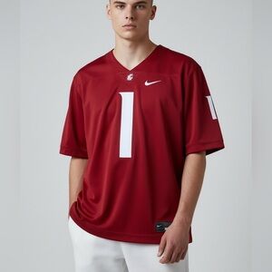 Nike Team Washington State Cougars‎ #1 Football Jersey Men’s Large Red NCAA